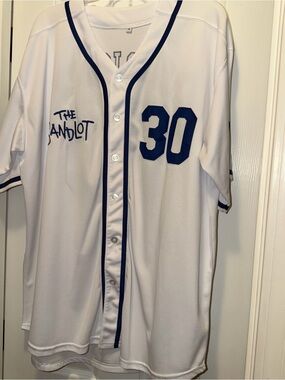 Source Unknown White and Navy "The Sandlot" #30 Baseball Jersey NEW NO TAGS